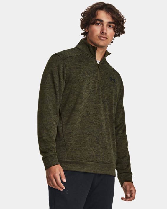 Men's Armour Fleece® Twist ¼ Zip, Green, pdpMainDesktop image number 0